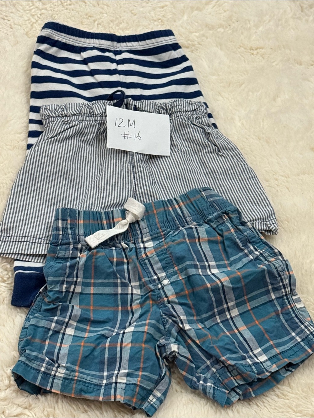 The Children's Place Blue Stripe & Plaid Shorts Set - Navy, Light Blue, Teal